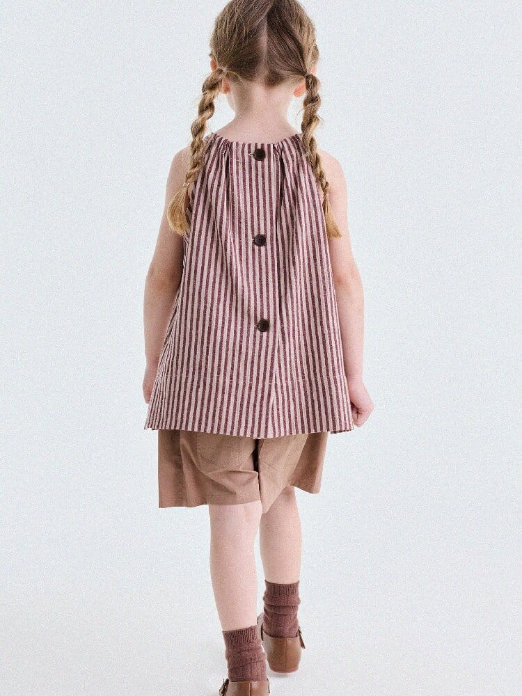 Striped Halterneck Cotton Linen Top ストライプ柄 ノースリーブトップス【mh0013198】 yunerma タンクトップ・キャミソール・ノースリーブトップス