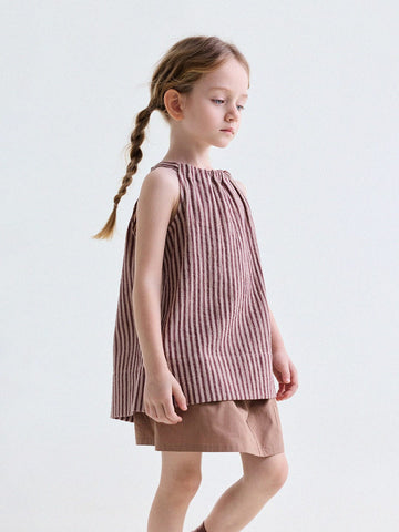 Striped Halterneck Cotton Linen Top ストライプ柄 ノースリーブトップス【mh0013198】 yunerma タンクトップ・キャミソール・ノースリーブトップス