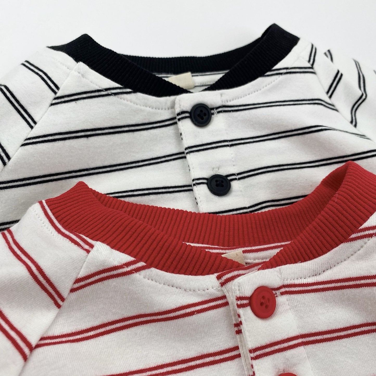 Striped Henley Neck Raglan Tee ボーダー 半袖Tシャツ【mh0013481】 Gikv king 半袖Tシャツ