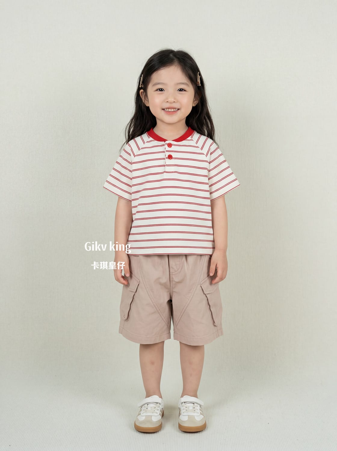 Striped Henley Neck Raglan Tee ボーダー 半袖Tシャツ【mh0013481】 Gikv king 半袖Tシャツ