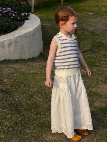 Striped Knit Vest サマーニット ノースリーブトップス【mh0013400】 Jianzidan タンクトップ・キャミソール・ノースリーブトップス