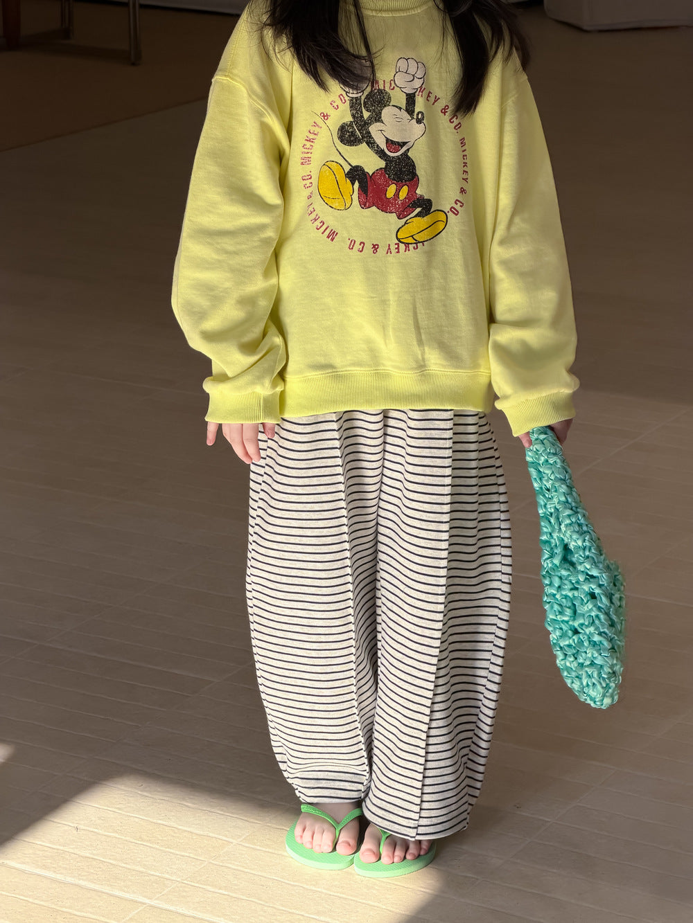 Striped Loose Straight Pants ボーダー ワイドパンツ【mh0012362】 KUMAI.KIDS