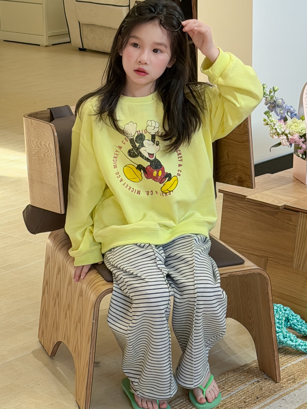 Striped Loose Straight Pants ボーダー ワイドパンツ【mh0012362】 KUMAI.KIDS