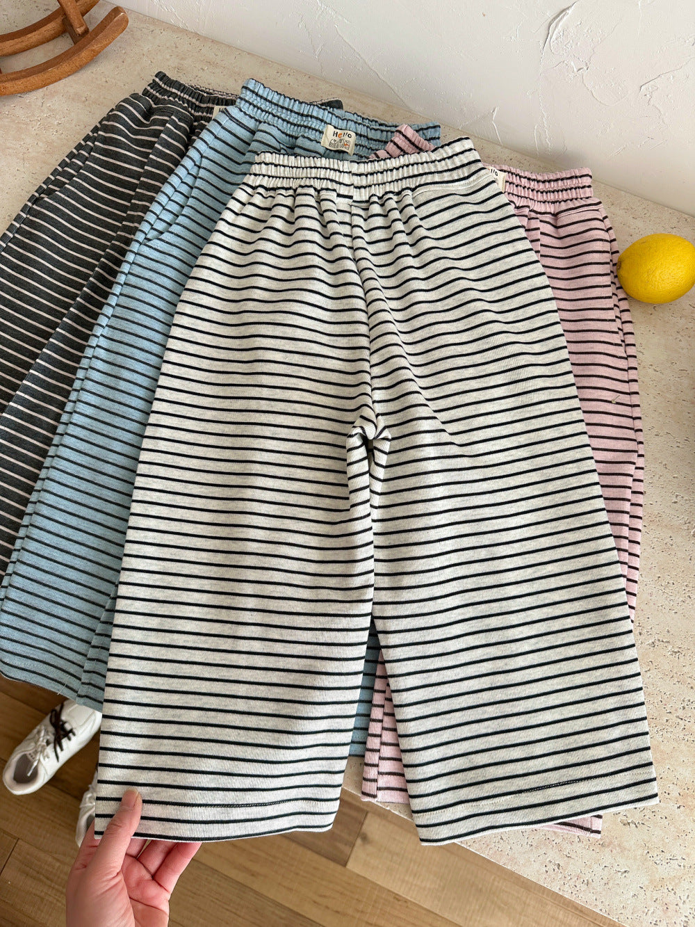 Striped Loose Straight Pants ボーダー ワイドパンツ【mh0012362】 KUMAI.KIDS
