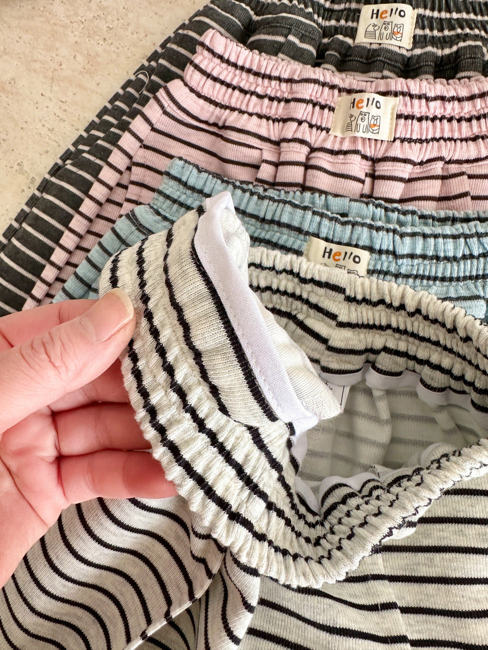 Striped Loose Straight Pants ボーダー ワイドパンツ【mh0012362】 KUMAI.KIDS