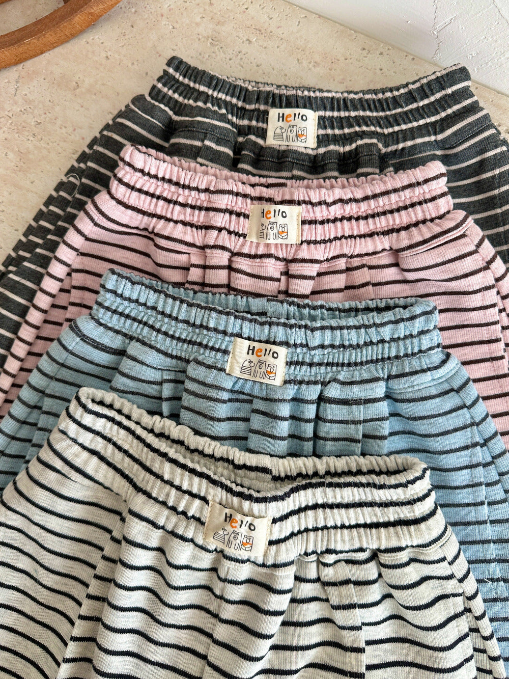 Striped Loose Straight Pants ボーダー ワイドパンツ【mh0012362】 KUMAI.KIDS
