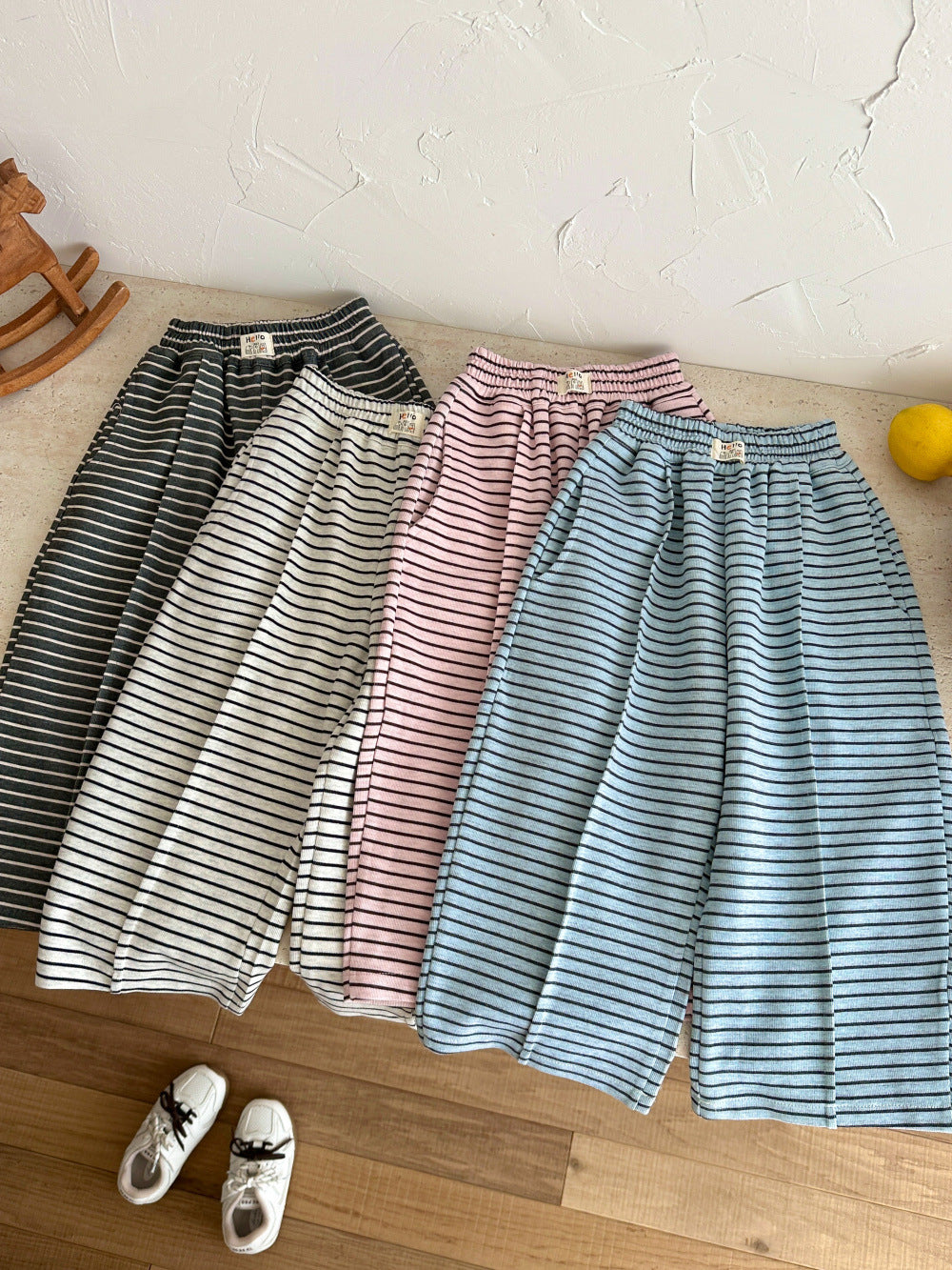 Striped Loose Straight Pants ボーダー ワイドパンツ【mh0012362】 KUMAI.KIDS