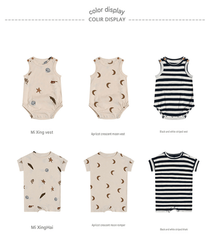 Striped Marine Pattern Romper マリン ロンパース【mh0013603】 Beitaoya ノースリーブロンパース