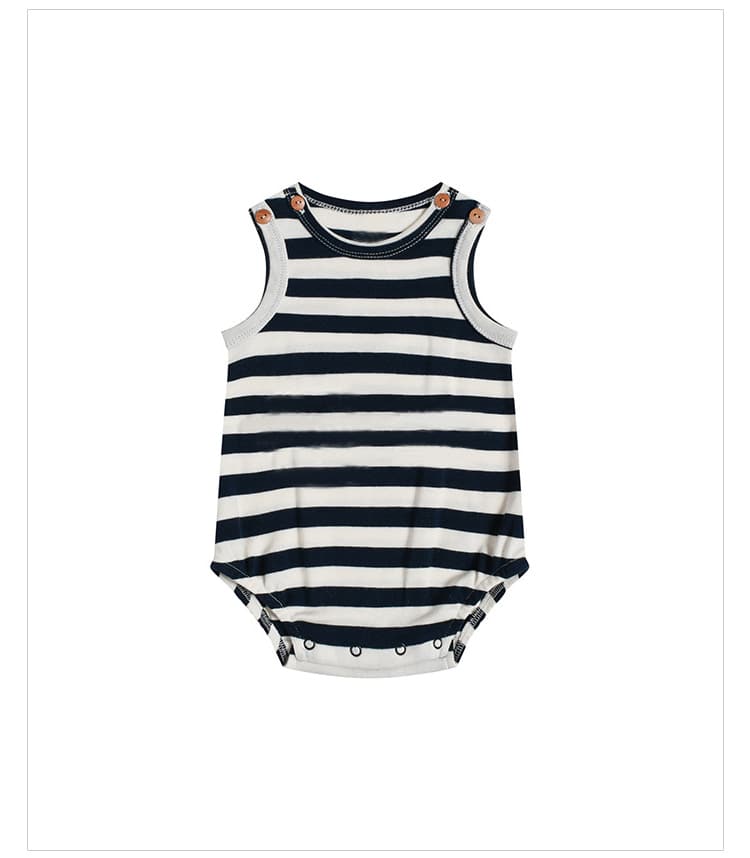 Striped Marine Pattern Romper マリン ロンパース【mh0013603】 Beitaoya ノースリーブロンパース