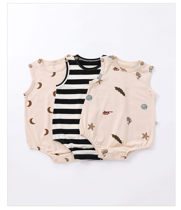 Striped Marine Pattern Romper マリン ロンパース【mh0013603】 Beitaoya ノースリーブロンパース