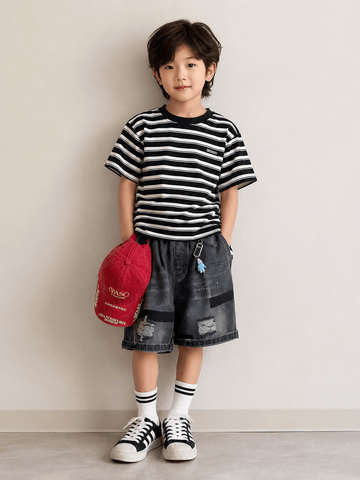 Striped Rhinestone Tee ボーダー 半袖Tシャツ【mh0012973】 snidols 半袖Tシャツ