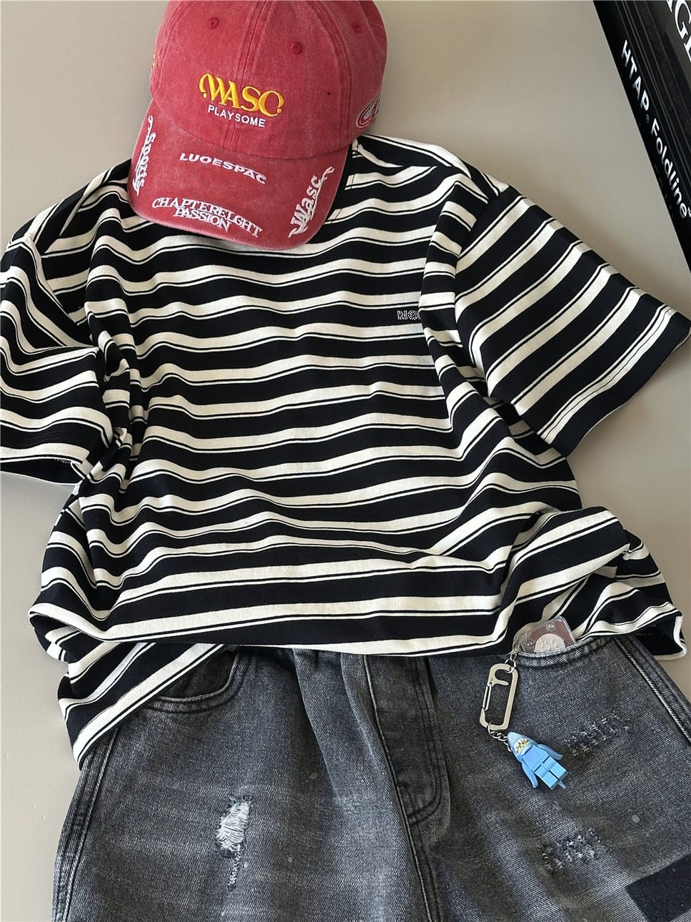 Striped Rhinestone Tee ボーダー 半袖Tシャツ【mh0012973】 snidols 半袖Tシャツ