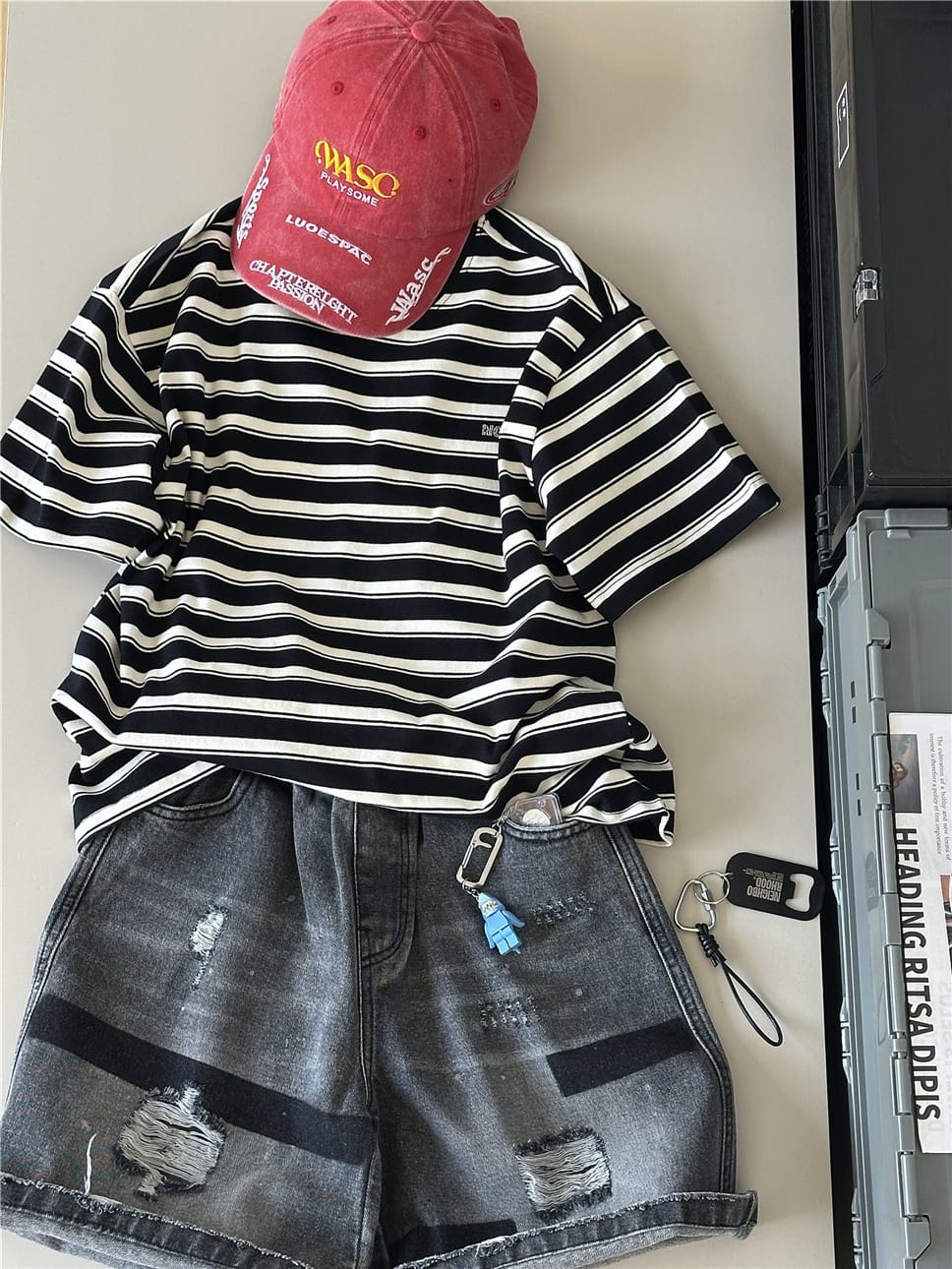 Striped Rhinestone Tee ボーダー 半袖Tシャツ【mh0012973】 snidols 半袖Tシャツ