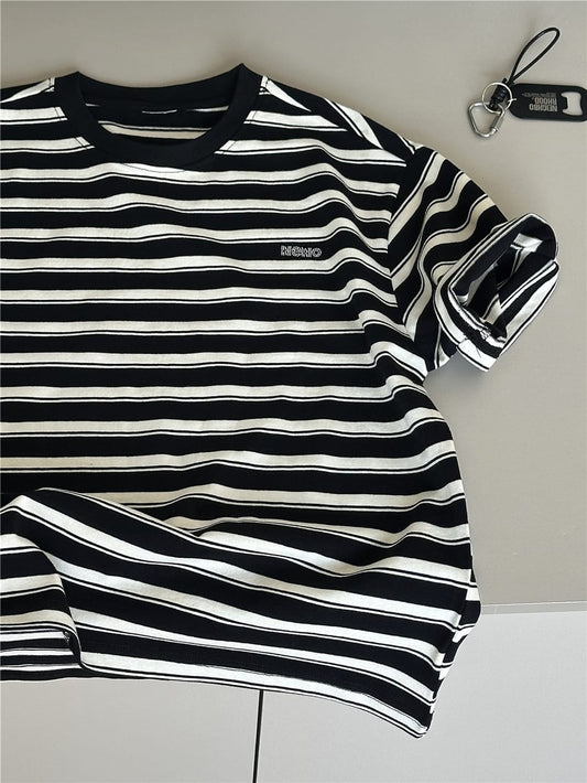 Striped Rhinestone Tee ボーダー 半袖Tシャツ【mh0012973】 snidols 半袖Tシャツ