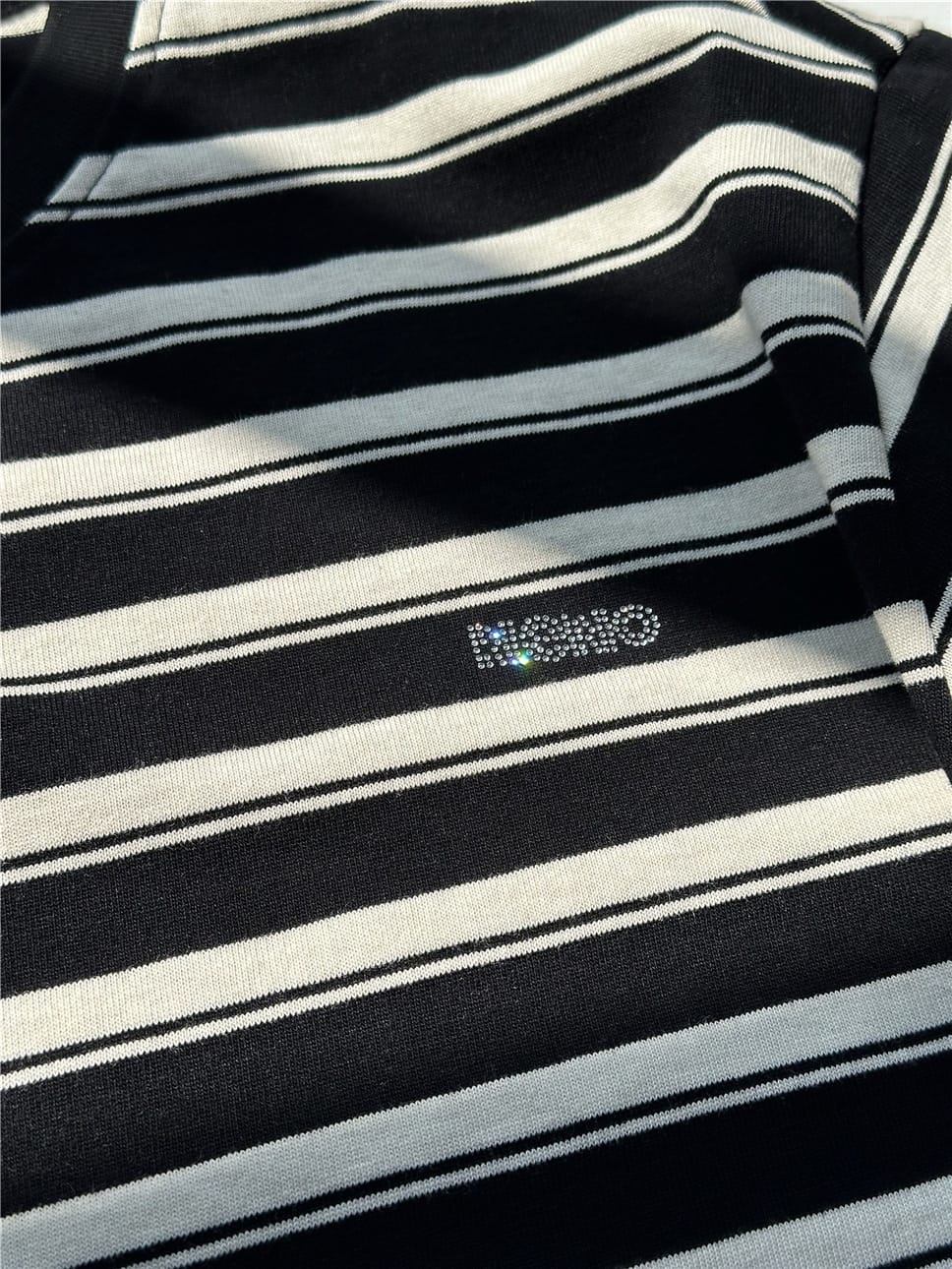 Striped Rhinestone Tee ボーダー 半袖Tシャツ【mh0012973】 snidols 半袖Tシャツ