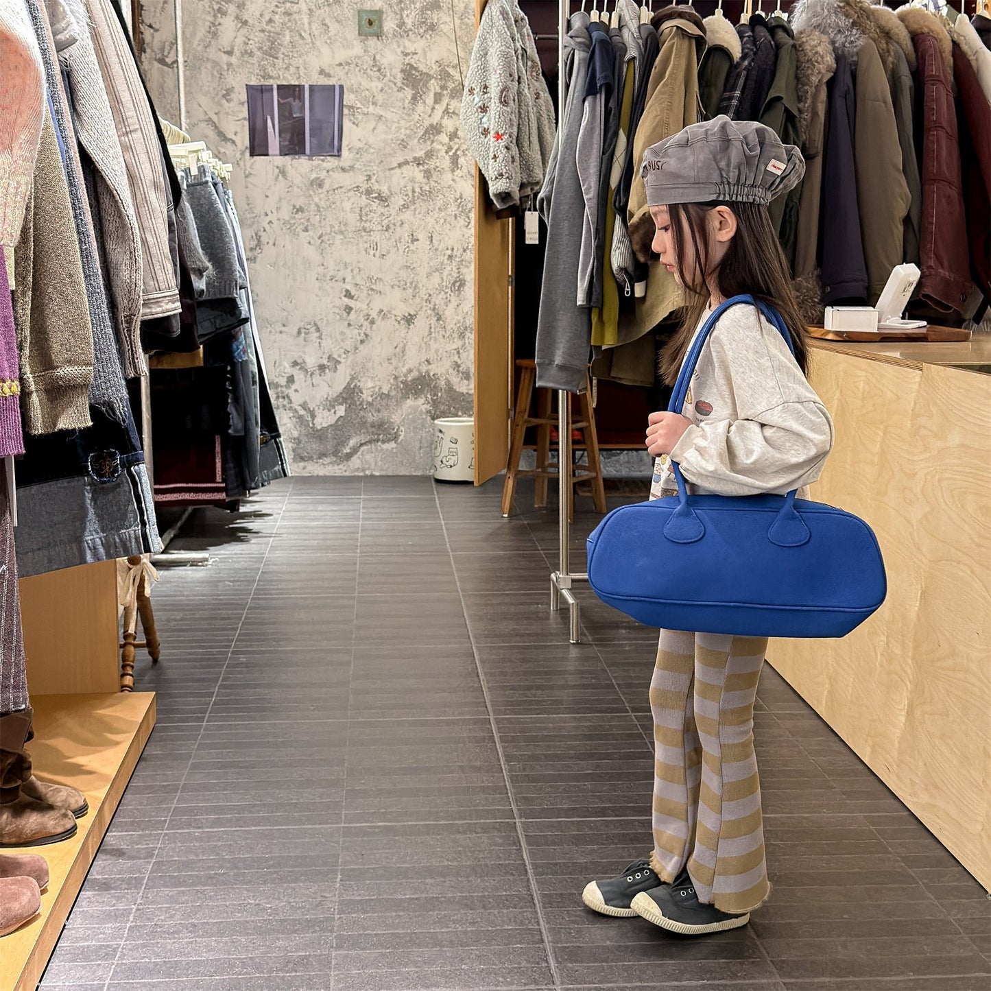 Striped Ribbed Flared Leggings ボーダー リブ フレア レギンス【mh0012436】 ADbaby レギンスパンツ