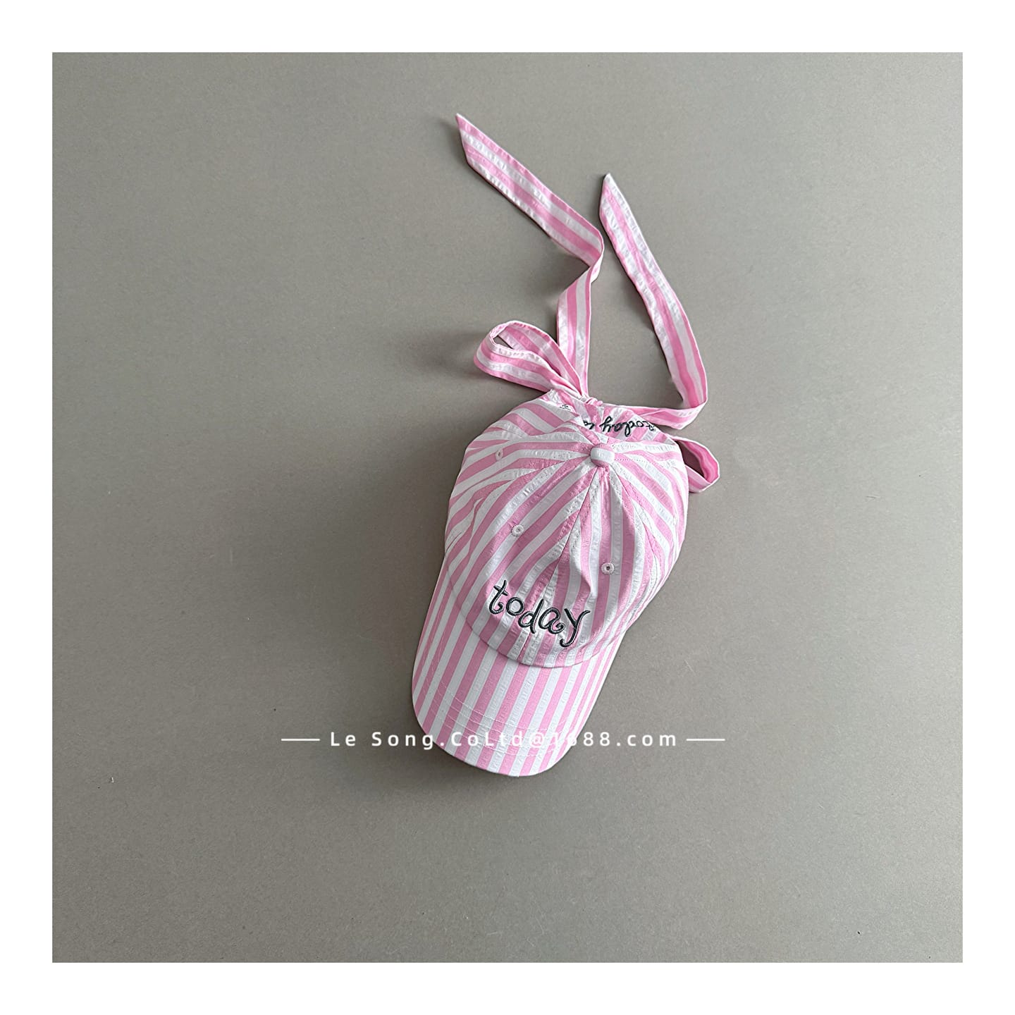 Striped Ribbon Cap ストライプ ベースボールキャップ【mh0013082】 Pink / One Size mamahalo accessories ベビー用帽子