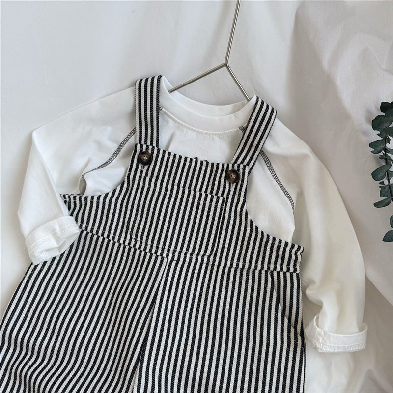 Striped Simple Versatile Overalls ストライプ サロペット オーバーオール【mh0012268】 GL-Kids