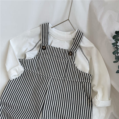 Striped Simple Versatile Overalls ストライプ サロペット オーバーオール【mh0012268】 GL-Kids