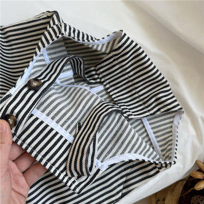 Striped Simple Versatile Overalls ストライプ サロペット オーバーオール【mh0012268】 GL-Kids