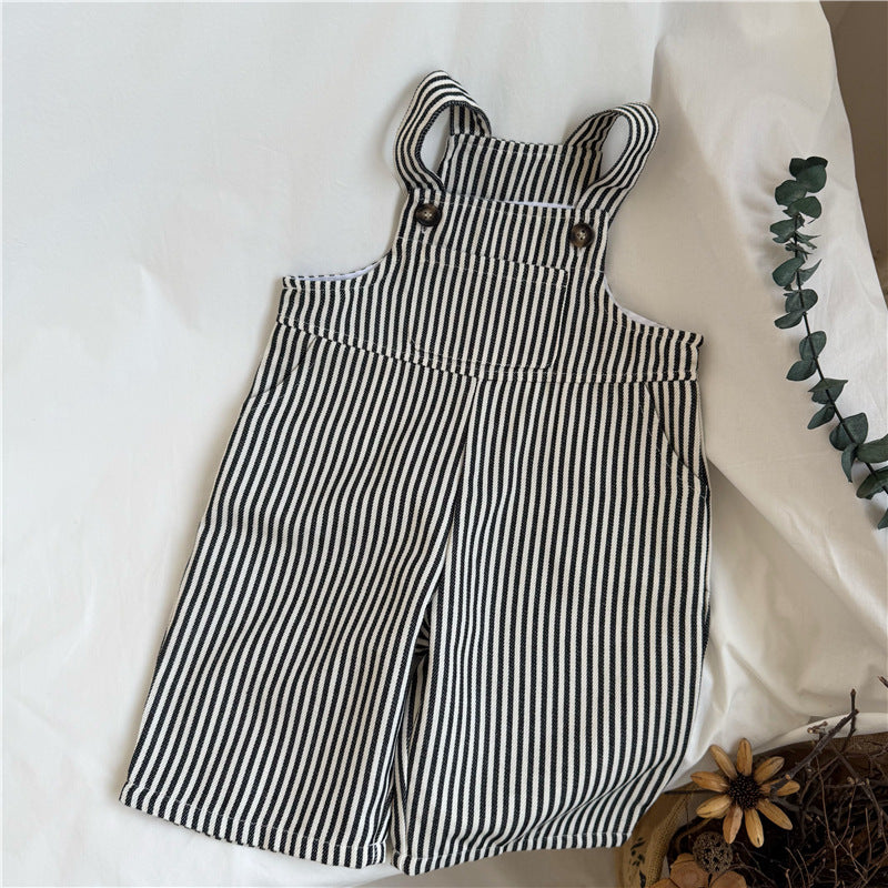 Striped Simple Versatile Overalls ストライプ サロペット オーバーオール【mh0012268】 Stripe / 80cm GL-Kids