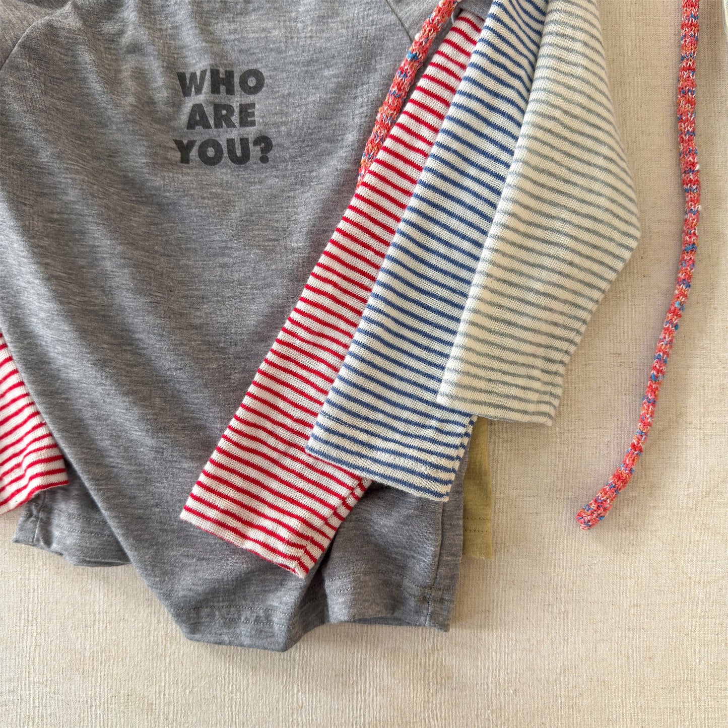 Striped Sleeve Layered Top ボーダー袖 レイヤード 長袖 Tシャツ【mh0012474】 ADbaby 長袖Tシャツ