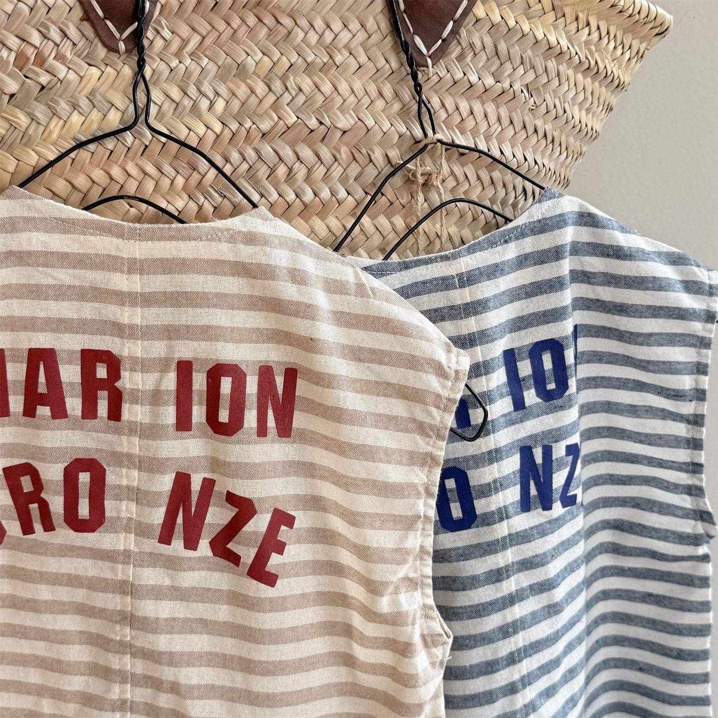 Striped Sleeveless All-in-one ボーダー ノースリーブジャンプスーツ【mh0013219】 ADbaby ノースリーブジャンプスーツ