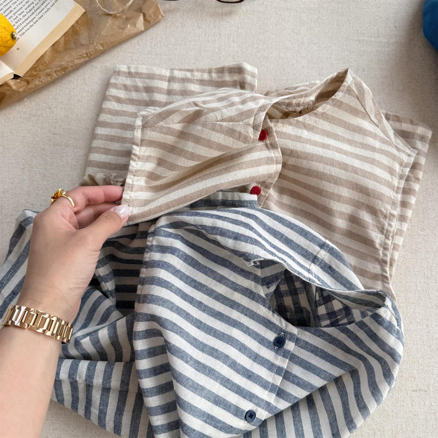 Striped Sleeveless All-in-one ボーダー ノースリーブジャンプスーツ【mh0013219】 ADbaby ノースリーブジャンプスーツ