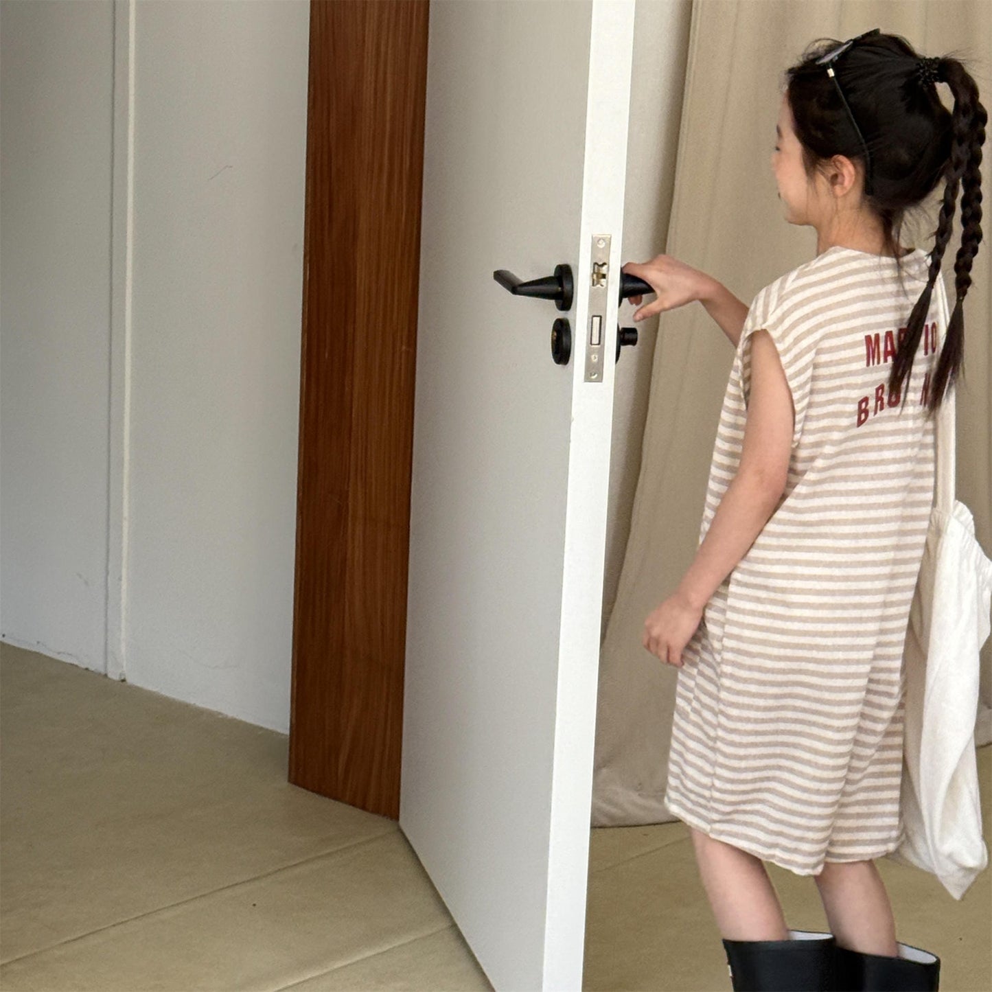 Striped Sleeveless All-in-one ボーダー ノースリーブジャンプスーツ【mh0013219】 ADbaby ノースリーブジャンプスーツ