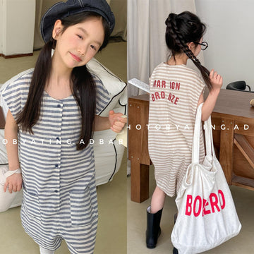 Striped Sleeveless All-in-one ボーダー ノースリーブジャンプスーツ【mh0013219】 ADbaby ノースリーブジャンプスーツ