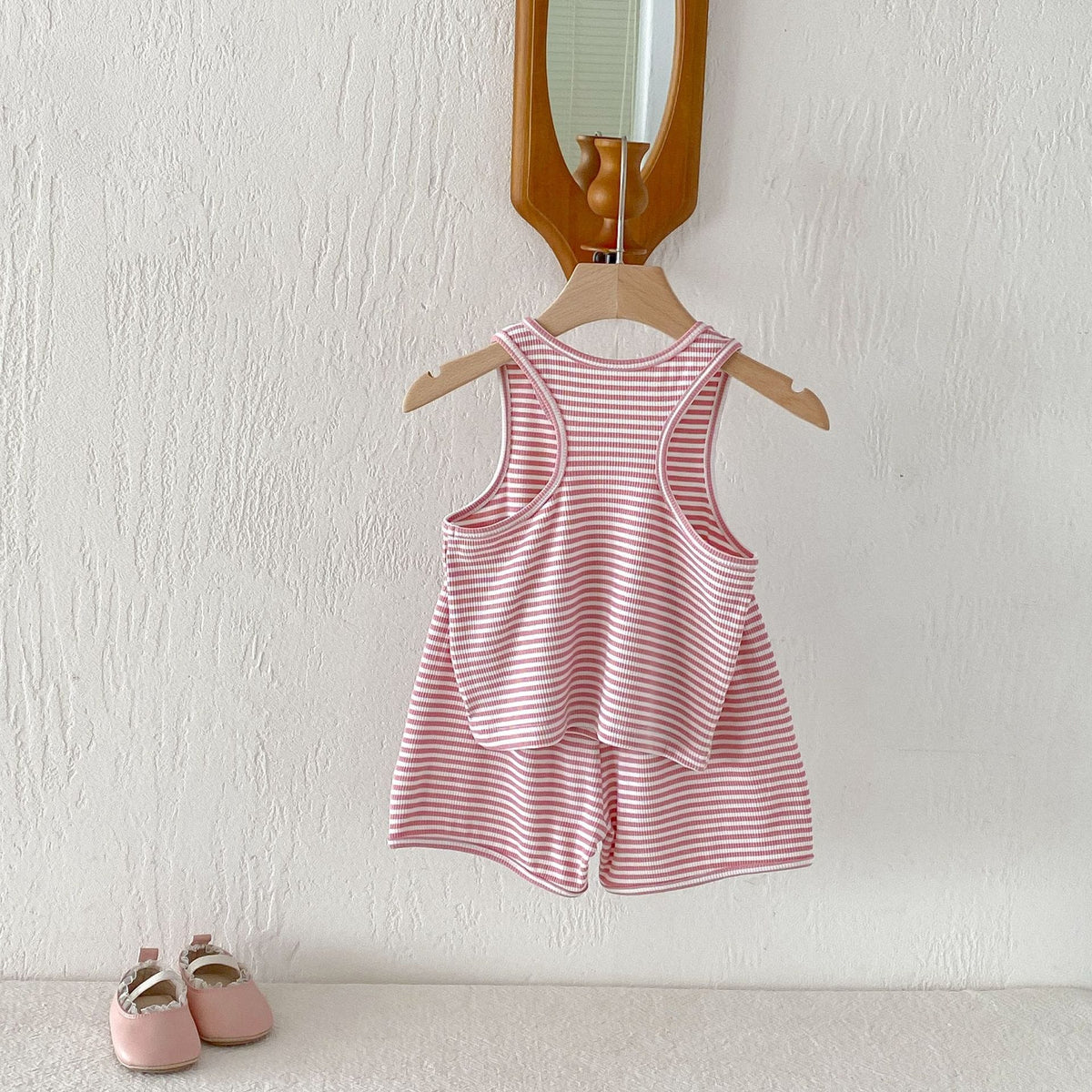 Striped Sleeveless Vest Shorts Set ボーダー ノースリーブ セットアップ【mh0012715】 angou ノースリーブセットアップ