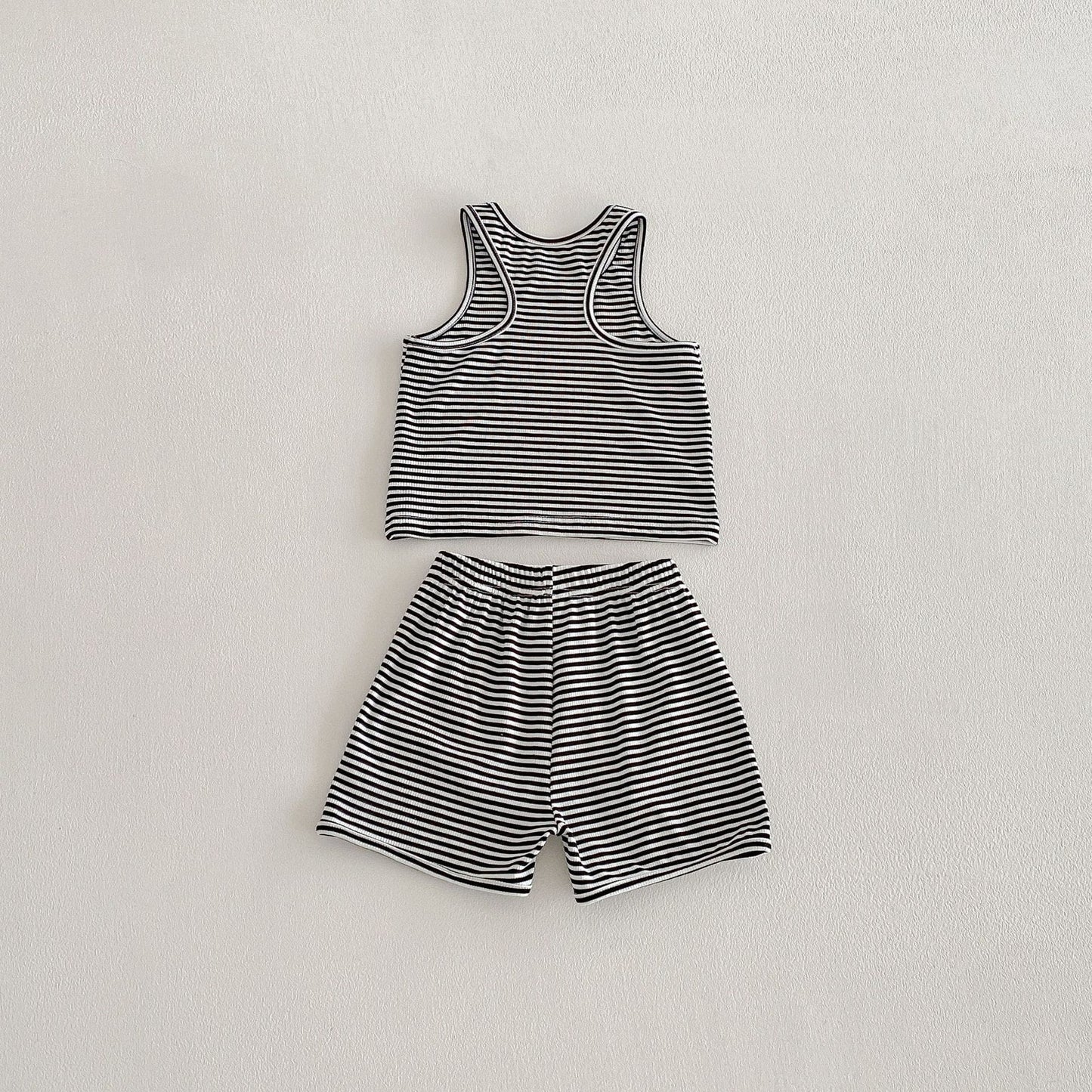 Striped Sleeveless Vest Shorts Set ボーダー ノースリーブ セットアップ【mh0012715】 angou ノースリーブセットアップ
