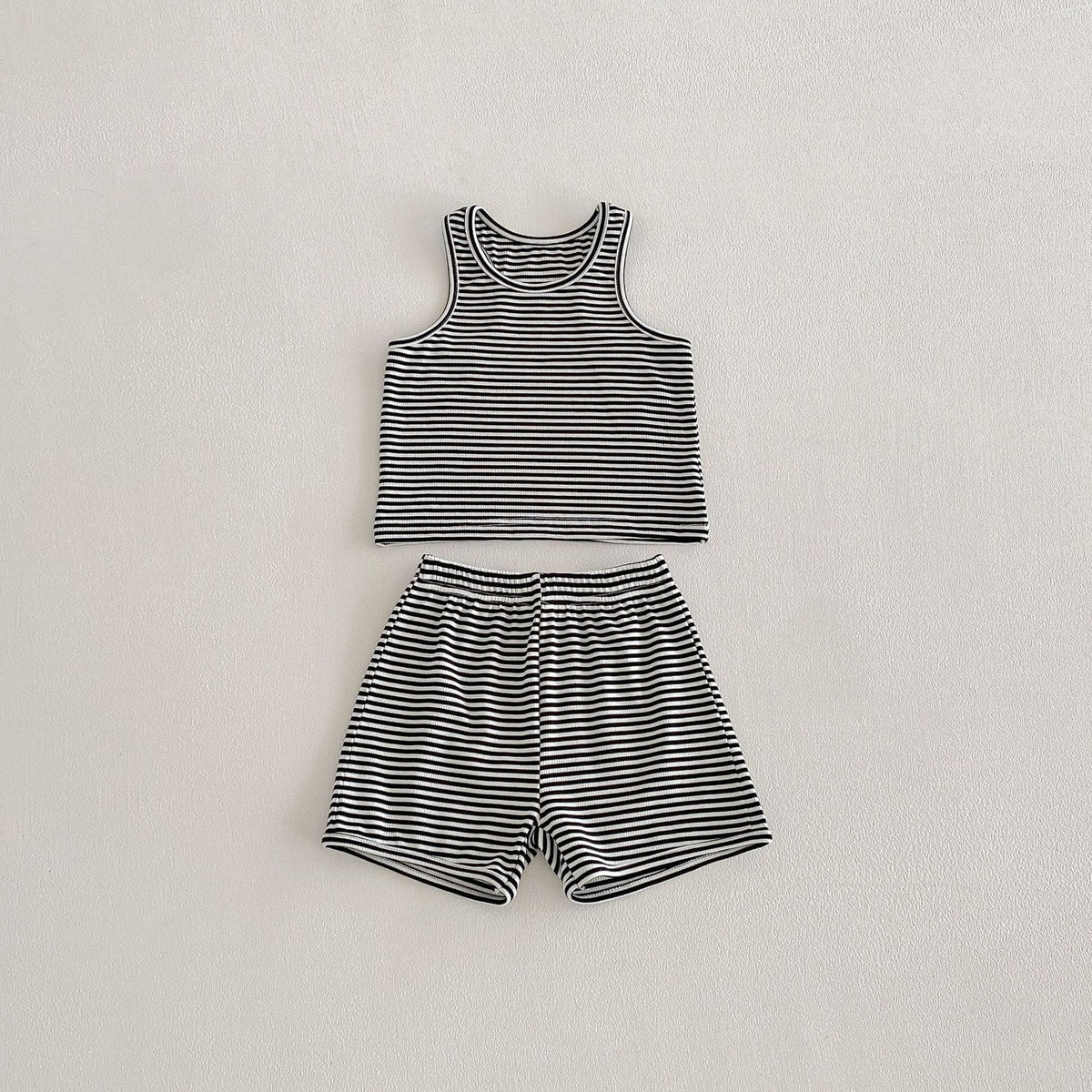 Striped Sleeveless Vest Shorts Set ボーダー ノースリーブ セットアップ【mh0012715】 angou ノースリーブセットアップ