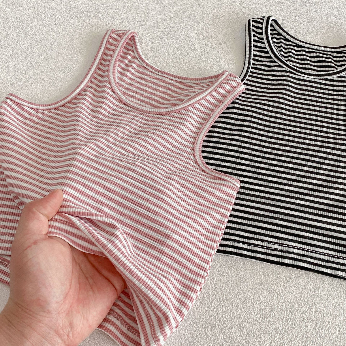 Striped Sleeveless Vest Shorts Set ボーダー ノースリーブ セットアップ【mh0012715】 angou ノースリーブセットアップ