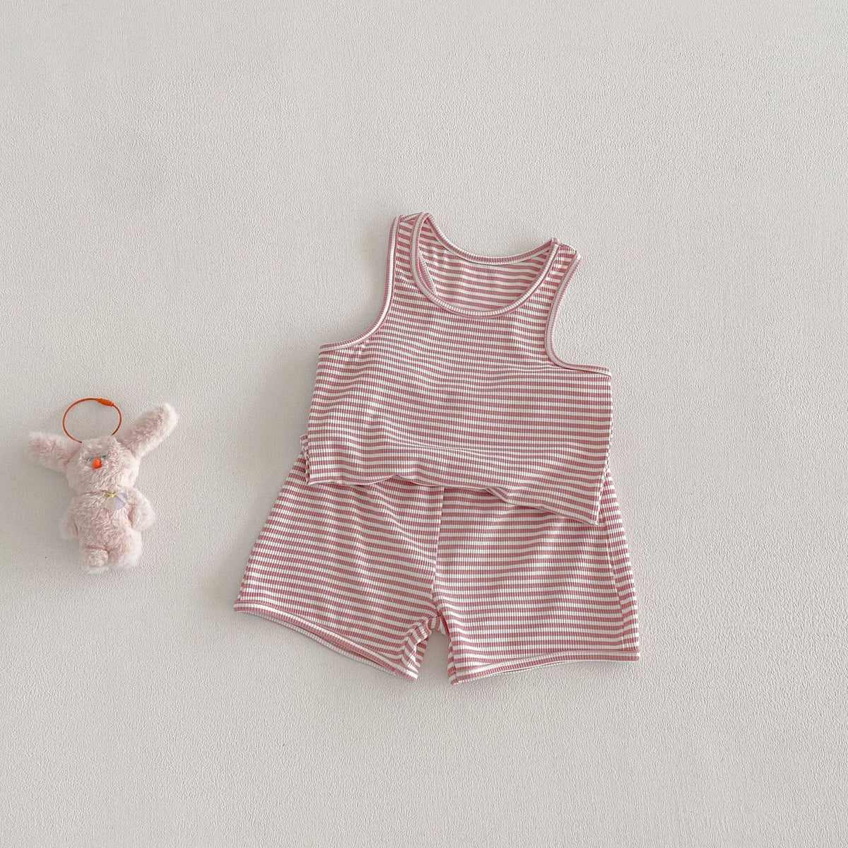 Striped Sleeveless Vest Shorts Set ボーダー ノースリーブ セットアップ【mh0012715】 angou ノースリーブセットアップ