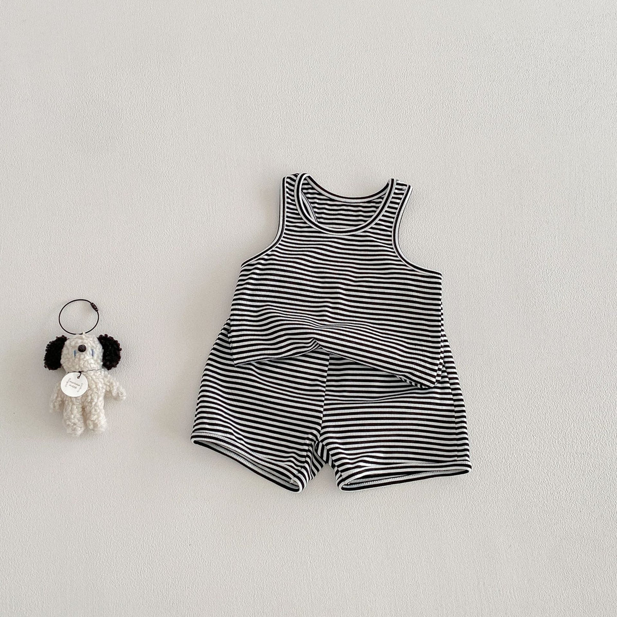 Striped Sleeveless Vest Shorts Set ボーダー ノースリーブ セットアップ【mh0012715】 angou ノースリーブセットアップ