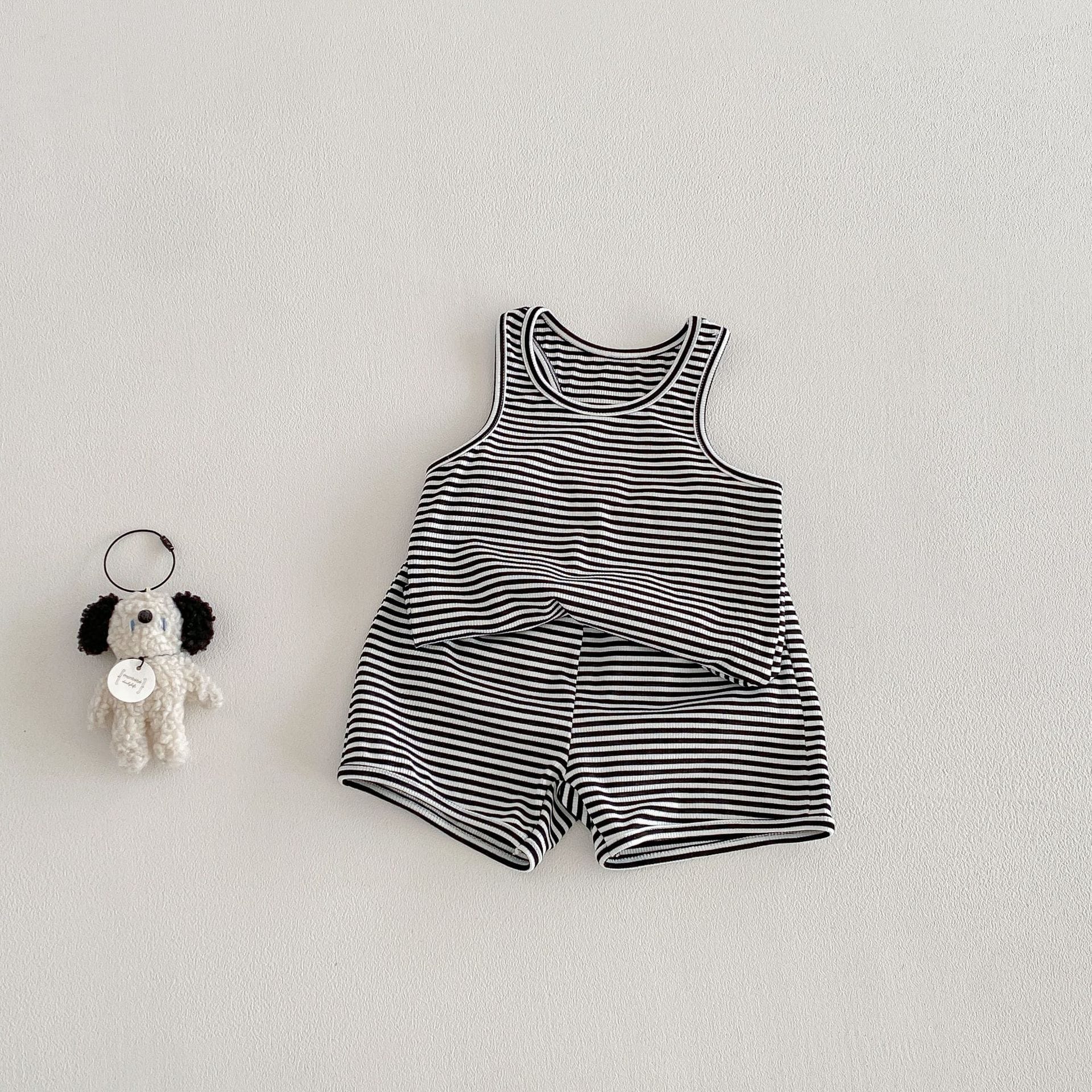 Striped Sleeveless Vest Shorts Set ボーダー ノースリーブ セットアップ【mh0012715】 angou ノースリーブセットアップ