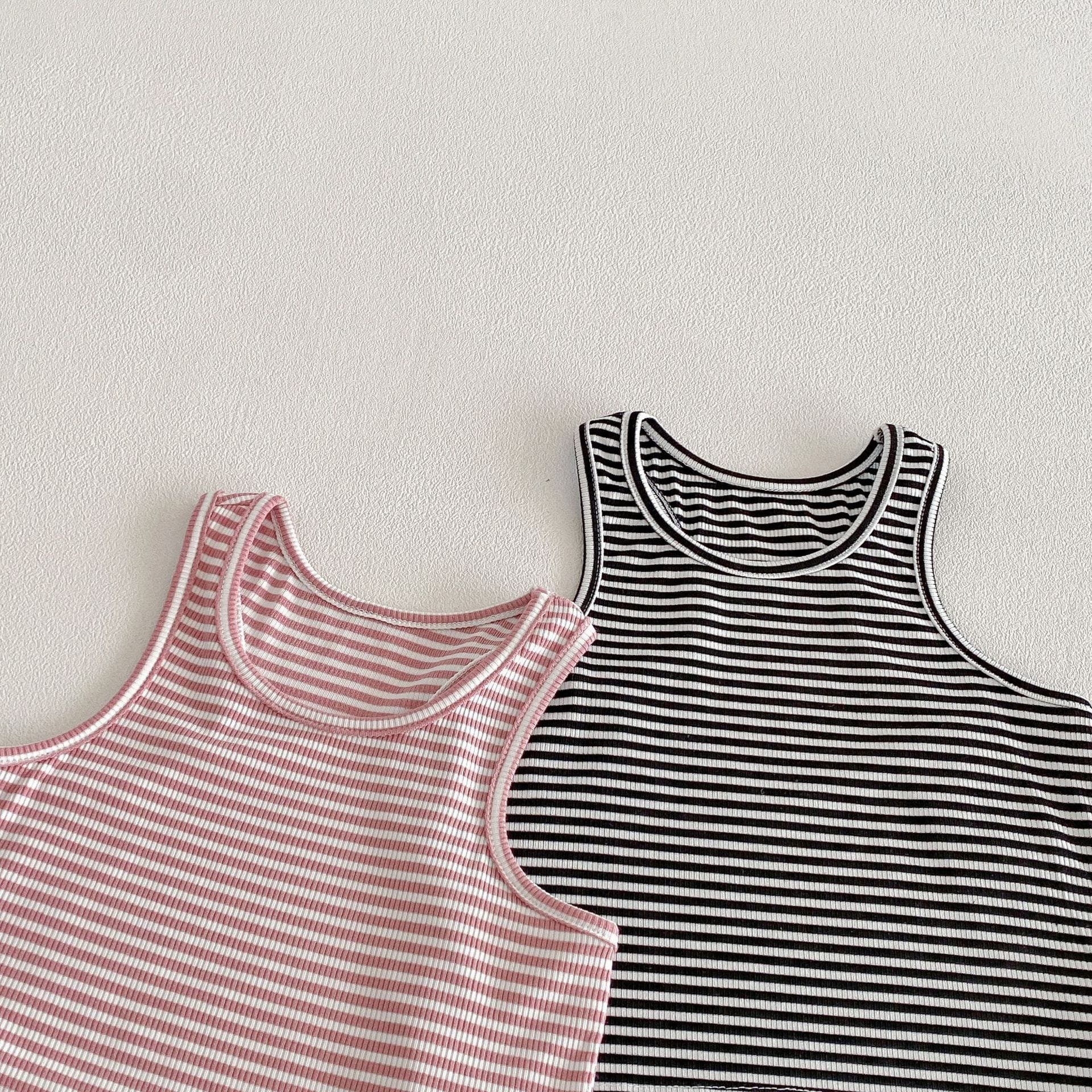 Striped Sleeveless Vest Shorts Set ボーダー ノースリーブ セットアップ【mh0012715】 angou ノースリーブセットアップ