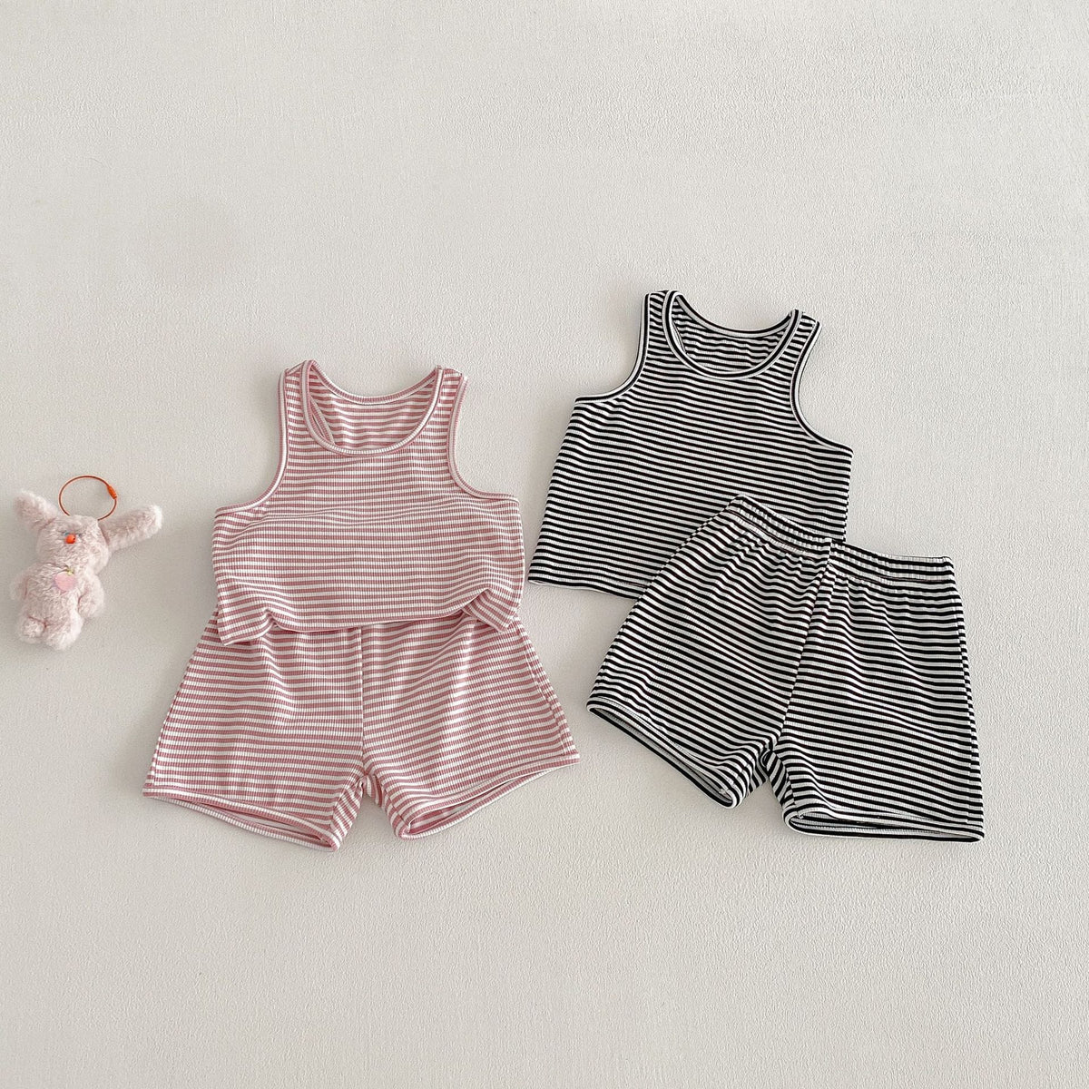 Striped Sleeveless Vest Shorts Set ボーダー ノースリーブ セットアップ【mh0012715】 angou ノースリーブセットアップ