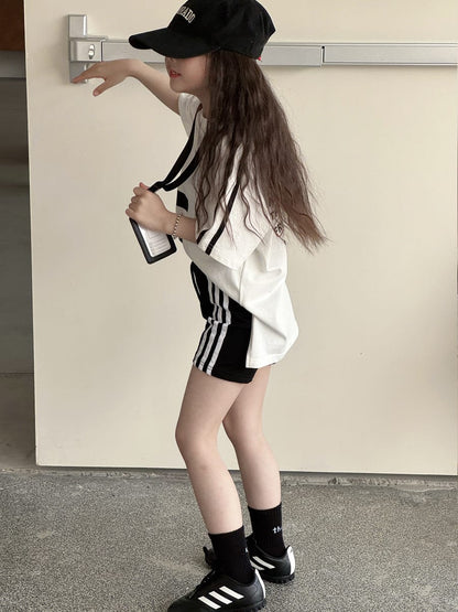 Striped Sporty Shorts ライン ショートパンツ【mh0013078】 mamahalo kids ハーフパンツ・ショートパンツ