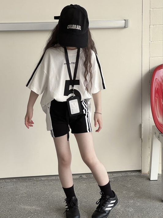 Striped Sporty Shorts ライン ショートパンツ【mh0013078】 mamahalo kids ハーフパンツ・ショートパンツ