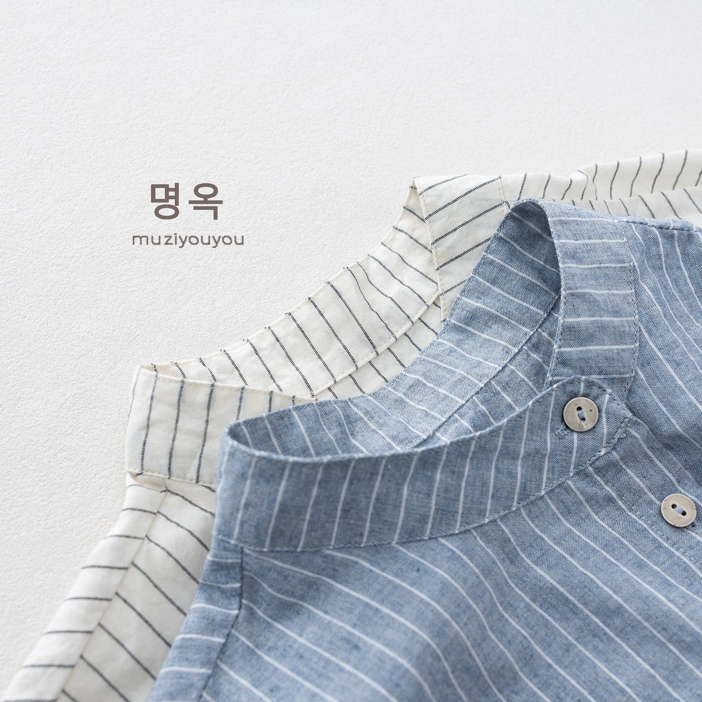 Striped Stand Collar Sleeveless Shirt ストライプ フレンチスリーブブラウス【mh0013153】 명옥 muziyouyou タンクトップ・キャミソール・ノースリーブトップス