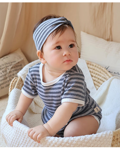 Striped T-Shirt + Shorts Set ボーダー柄トップス+パンツ セット【mh0012346】 Beitaoya