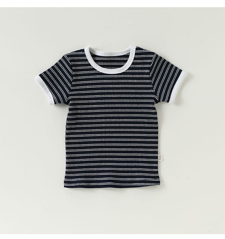 Striped Tee & Shorts Set ボーダー 半袖Tシャツ ショートパンツ セット【mh0013033】 Beitaoya 半袖セットアップ