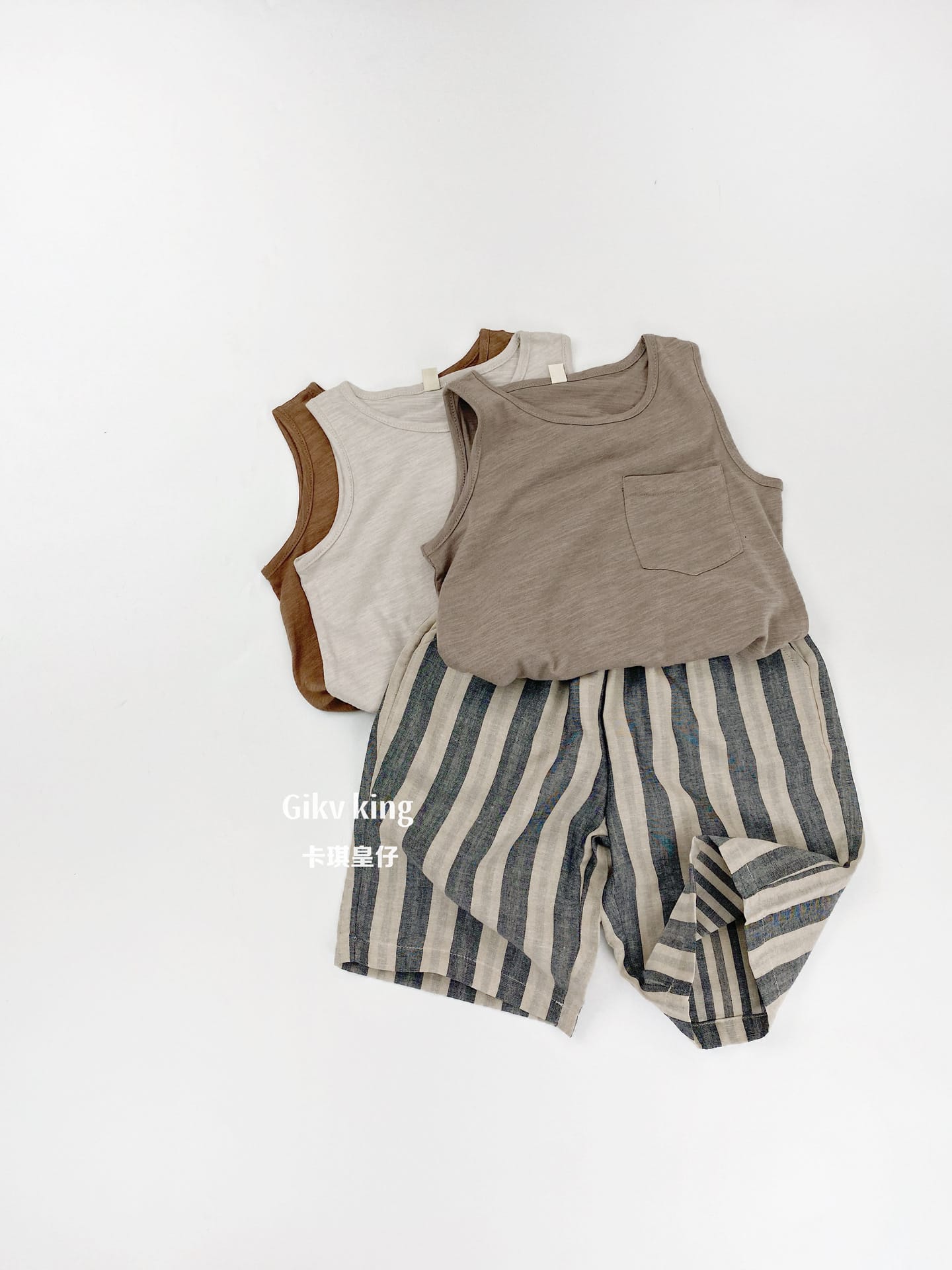 Striped Woven Cotton Shorts ストライプ ハーフパンツ【mh0013476】 Gikv king ハーフパンツ・ショートパンツ