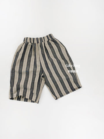 Striped Woven Cotton Shorts ストライプ ハーフパンツ【mh0013476】 Gikv king ハーフパンツ・ショートパンツ