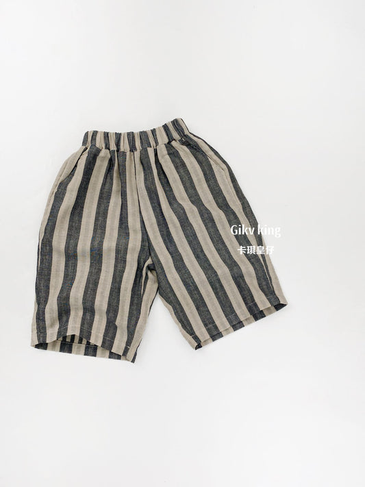 Striped Woven Cotton Shorts ストライプ ハーフパンツ【mh0013476】 Gikv king ハーフパンツ・ショートパンツ