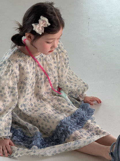 Sweet Floral Long Sleeve Dress 小花柄プリント 長袖ワンピース【mh0012277】 Laibaobao