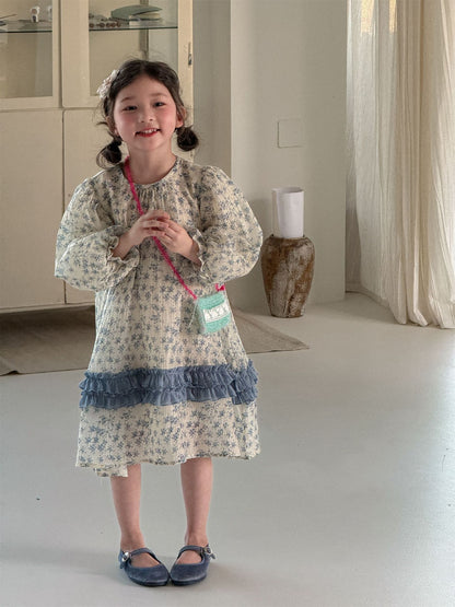 Sweet Floral Long Sleeve Dress 小花柄プリント 長袖ワンピース【mh0012277】 Laibaobao