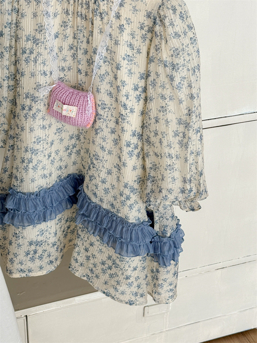 Sweet Floral Long Sleeve Dress 小花柄プリント 長袖ワンピース【mh0012277】 Laibaobao